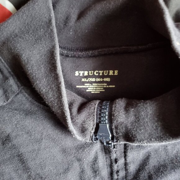 Structure Men's Black Zip Up Track Jacket, Size XL (44-46), Fair - Picture 3 of 6